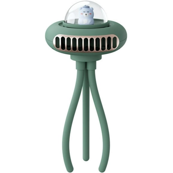 Stroller Fan With Flexible Tripod Clip On, Adjustable 4-Speed，Mini Portable Fan Usb Rechargeable Battery Operated, Small Personal Handheld Fan Cooling For Bed, Car Seat, Travel, Camping (Green)