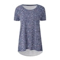 thumbnail image 5 of Shorts pour Femmes, Hauts Décontractés pour Femmes, Hauts Décontractés Imprimés devant et derrière Manches Courtes Raglan Col Rond, 5 of 5
