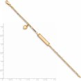 thumbnail image 4 of 14K Yellow Gold Dangling Heart Children's Figaro Link Id Bracelet (6 X 5) Made In United States bid55-6, 4 of 5