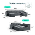 LINSY HOME 133.4" Modular Cloud Sectional Sofa for Living Room, U