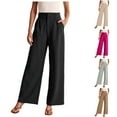 thumbnail image 4 of Huowey Womens Pants Wide Leg Pants for Work Business Casual High Waisted Dress Pants Flowy Trousers, 4 of 6