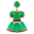 thumbnail image 2 of iiniim Robe de Noël Elf pour Filles Enfants Paillettes Brillantes Robe Tutu de Danse de Noël Robe de Vacances Verte 12, 2 of 7