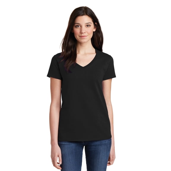 Gildan Women's 100 Percent Cotton Short Sleeve V-Neck T-Shirt - 5V00L