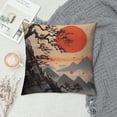 thumbnail image 2 of Heduofu  Bamboo Throw Pillow Cover Japanese Bamboo Trees Sun and Mountains Cotton Linen Decorative Rectangular Pillowcase for Sofa and Bed Couch 12"X20" White, 2 of 5