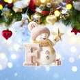 thumbnail image 4 of Lilixerw Pink Snowman 26 Letter Christmas Tree Ornament,2D Flat Acrylic Hanging Pendant for Xmas Decor,Home Wall Gifts,Xmas Party Supplies,Letter F, 4 of 5