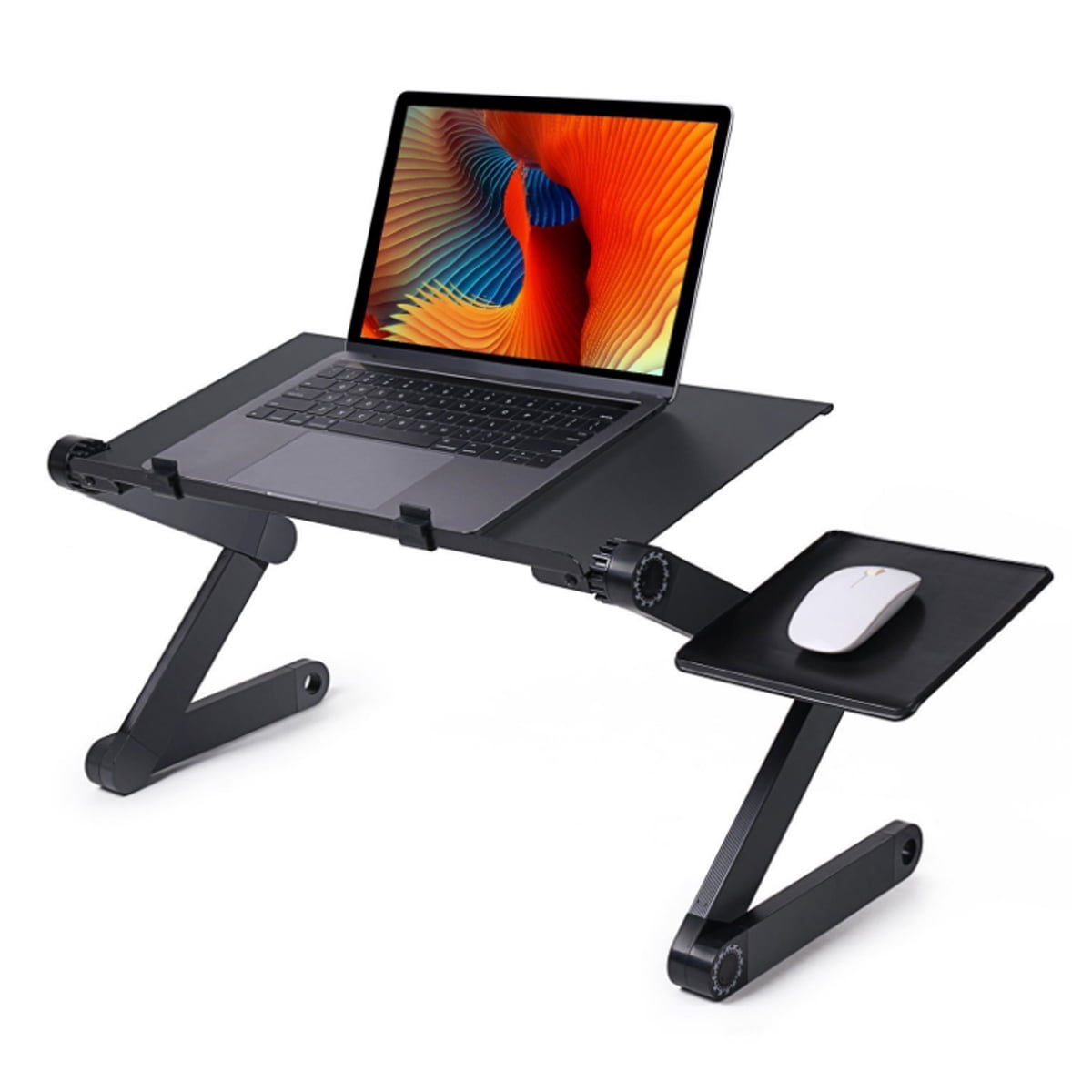 Adjustable Folding Lazy Laptop Desk Computer Stand Table Bamboo Bed