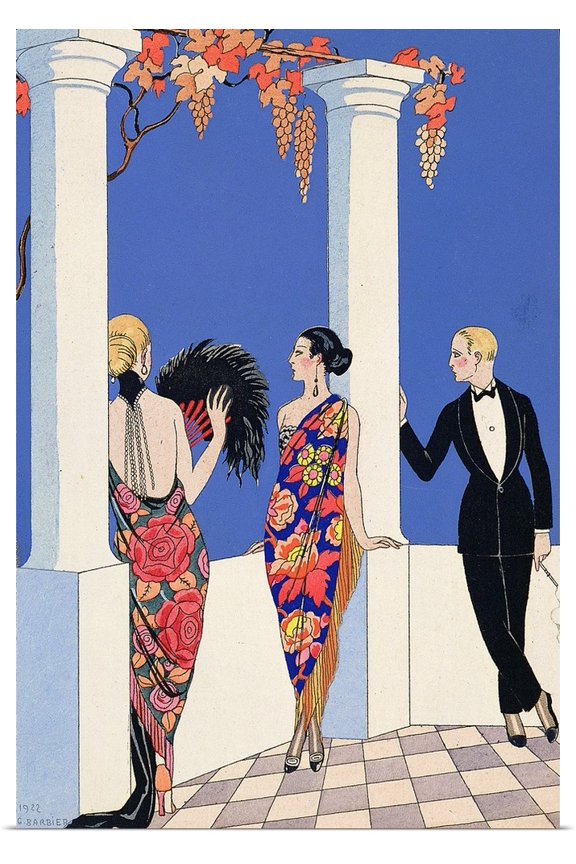 | Rolled George Barbier Poster Print entitled The Taste of Shawls, 1922