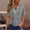04-Gray, variant on Women's Vintage Striped Print V Neck T-Shirt, Button Detail Short Sleeve Casual Blouse, Summer Relaxed Fit Casual Tee Top for Women Daily Wear 02-Cyan XL