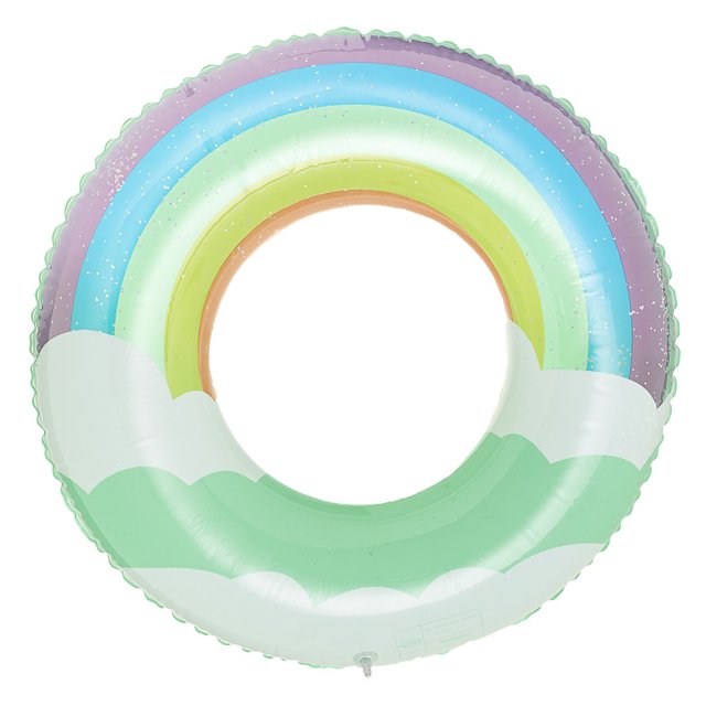Thickened Children‘s Danish Retro Striped Swimming Ring Olive Inflatable Baby‘s Underarm Ring Floating Ring