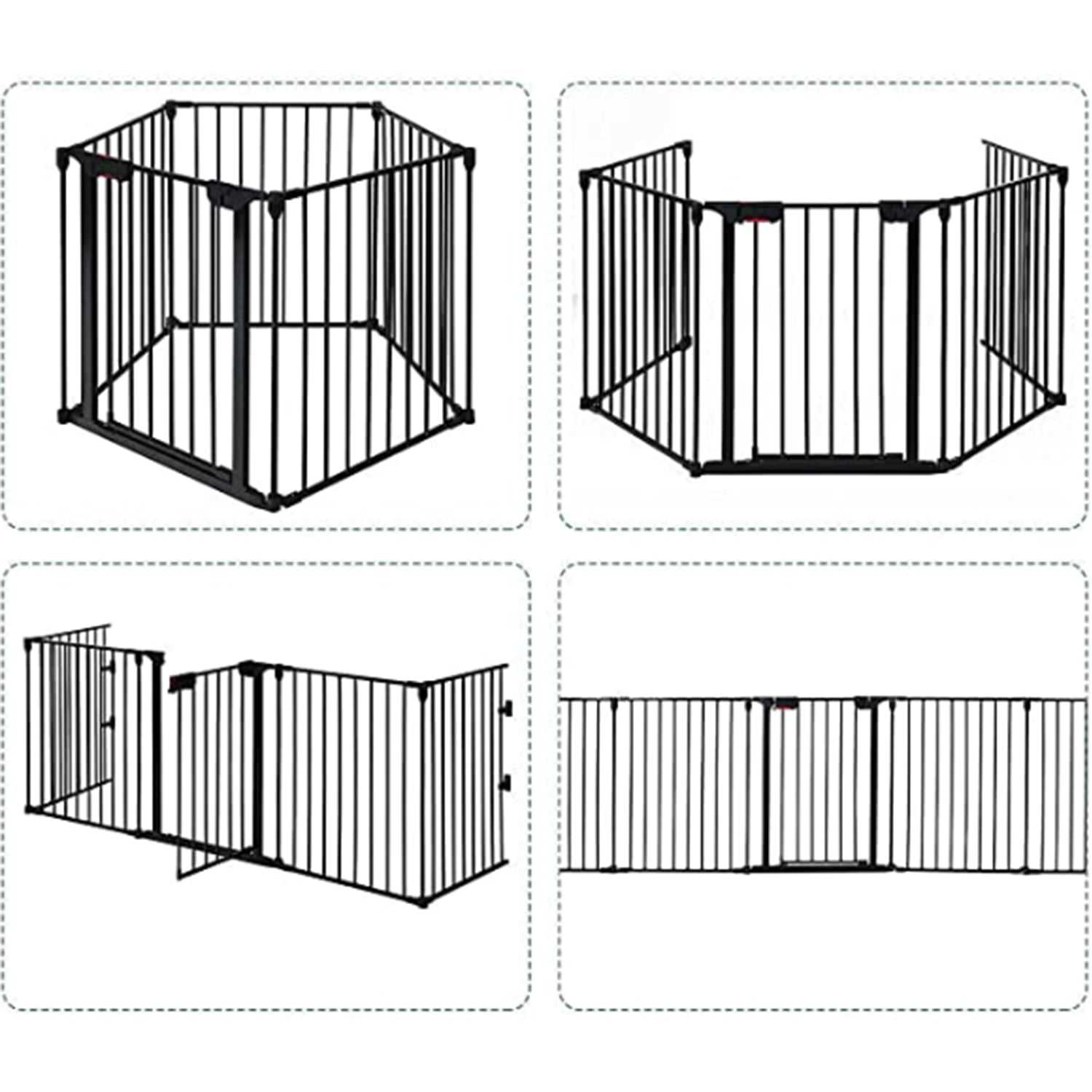Pefilos 6 Panel Play Yard Dog Playpen for Multiple Sizes of Dog, Designed for Camping, Dog Fences Indoor, Black Pefilos 6 Panel Play Yard Dog Playpen for Multiple Sizes of Dog, Designed for Camping, Dog Fences Indoor, Black