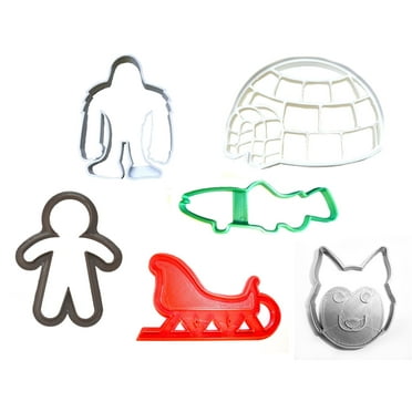 Eskimo Kit Igloo Husky Sled Fish Winter Snow Set Of 6 Cookie Cutters USA PR1407
