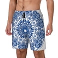 thumbnail image 1 of Balery Blue Watercolor Bañador para hombre, shorts de playa de secado rápido con entrepierna y forro de compresión-Large, 1 of 6