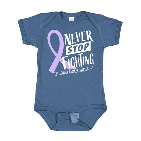 

Inktastic Never Stop Fighting Testicular Cancer Awareness Gift Baby Boy or Baby Girl Bodysuit