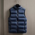 thumbnail image 4 of NOLDARES Men's Padded Puffer Vest Winter Casual Work Sports Travel Outdoor Puffer Pockets(Blue,3XL), 4 of 5