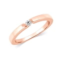 thumbnail image 2 of CARATS FOR YOU Round Cut White Natural Diamond In 14K Rose Gold Mini Solitare Ring Having Clarity I2-I3 & Color I-J (0.05cttw), Ring Size-6.5, 2 of 6