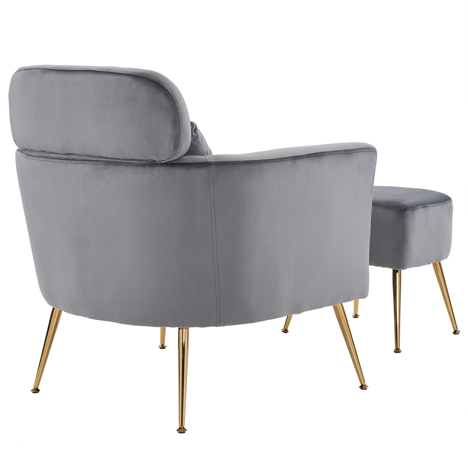 Ktaxon Teddy Fabric Upholstered Accent Chair with Ottoman, Lumber