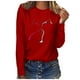 thumbnail image 1 of Blusa de manga larga con cuello redondo y estampado de talla grande para mujer Fridja  hj914, 1 of 6