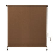 Coolaroo 4 x 6 Outdoor UV Blocking Cordless Solar Roller Shade Blind, Mocha