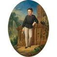 thumbnail image 2 of Wilhelm Pilgram 19x24 Black Ornate Framed Double Matted Museum Art Print Titled: The Young Naturalist (Portrait of a Boy with Butterfly Net and Botanising Drum) (1862), 2 of 5