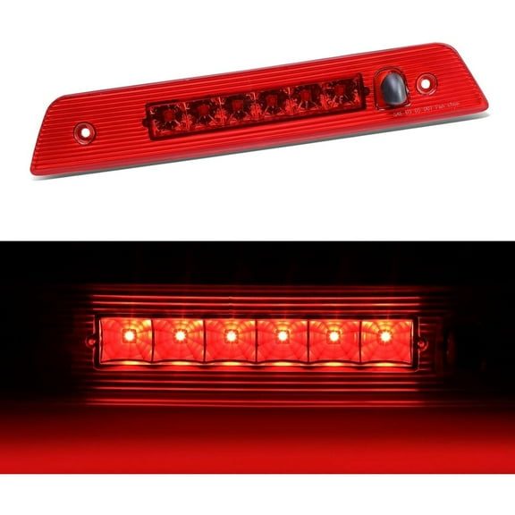 Third 3rd Brake Light LED for 2005-2010 Jeep Grand Cherokee, High Mount Rear Brake Lights Assembly for 05-10 Grand Cherokee, Waterproof Center Cab Lamp Stop Light (Red)