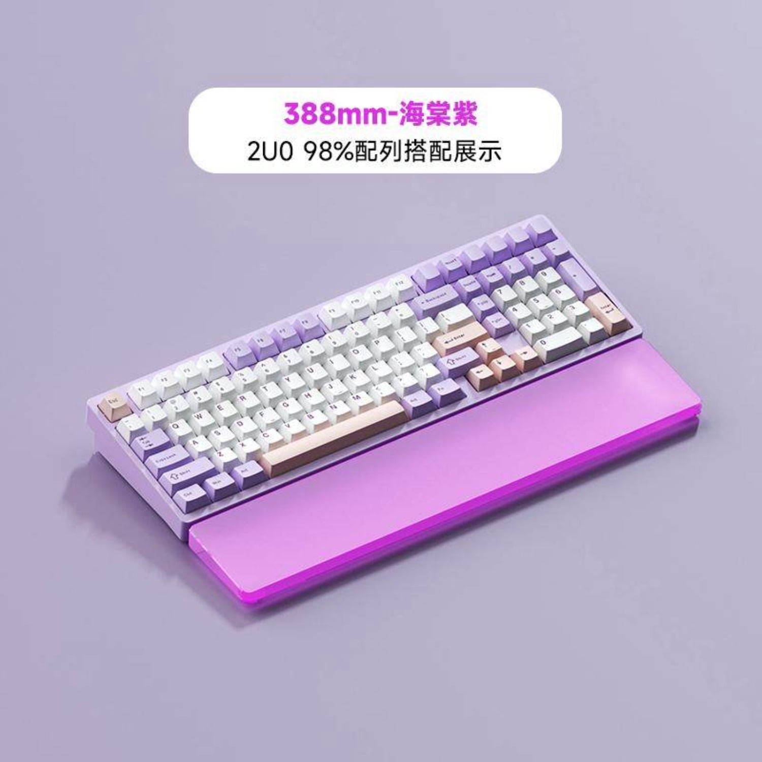 Gradient Acrylic Wrist Rest for Mechanical Keyboard, COLOR BAR Translucent Palm Rest for 65%/75%/TKL Aluminum Cases