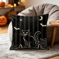 thumbnail image 6 of Halloween Horror Printed Throw Pillow Cover, Linen Cushion Case, 18x18 Gothic Spooky Pillowcase, Hidden Zipper, Washable for Sofa Home by MPOISVA, 6 of 6