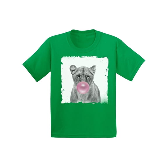 Awkward Styles Animal Lovers Gifts Youth Shirt Cute Animal Lovers Clothes Kids T Shirt Gifts for Kids Lion Clothing Childrens Outfit Funny Lion Chewing Gum Shirt Lion Lovers Lovely Gifts for Kids