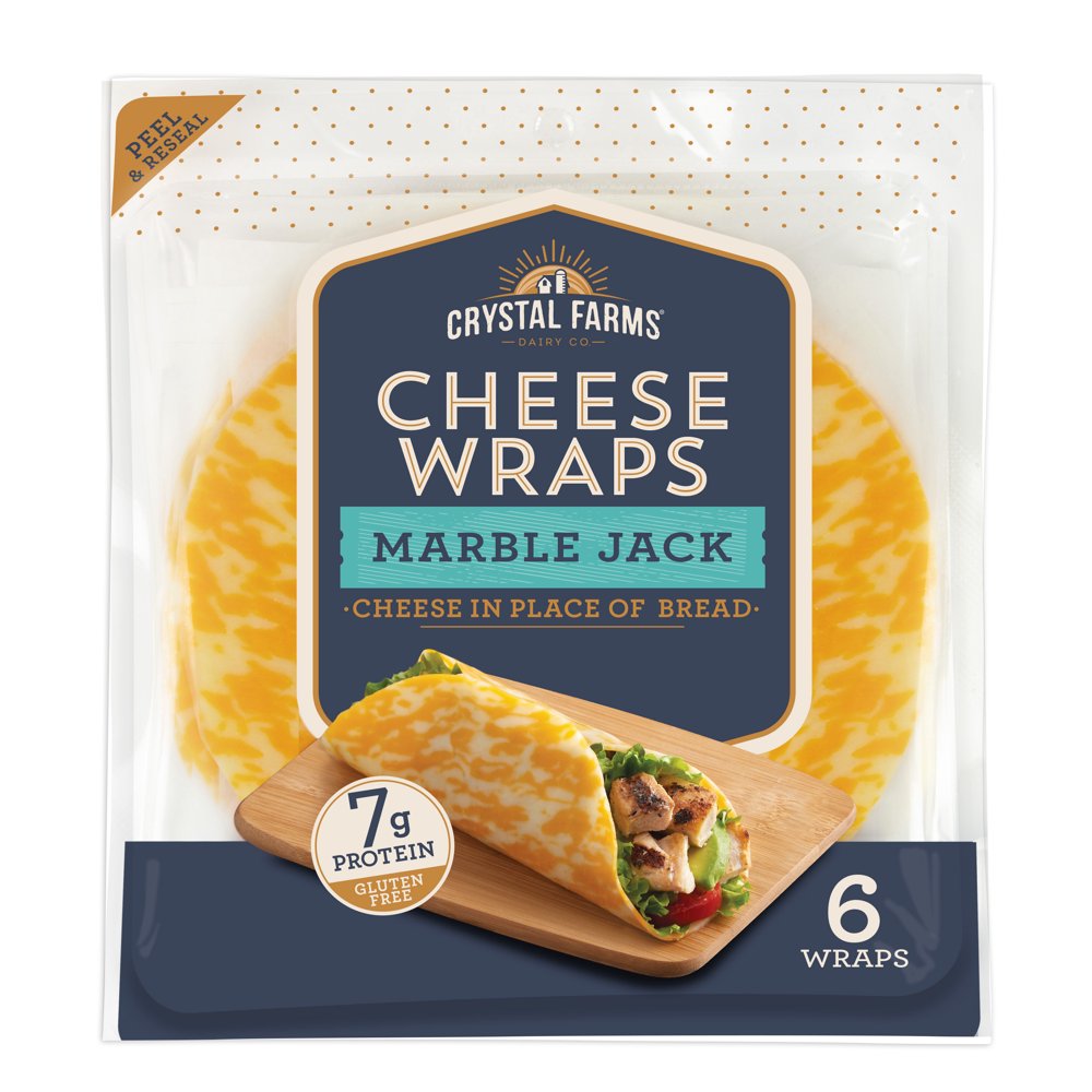 Crystal Farms Cheese Wraps Marble Jack, 6 wraps - Walmart.com - Walmart.com