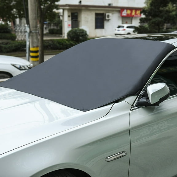 OUNONA 1PC Car Windshield Cover Sun-Proof Frost-Proof Snow-Proof Cover Car Window Shield Protector Black