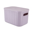 thumbnail image 1 of Caja de almacenamiento de plástico con cubierta de bambú para sala de estar, caja de almacenamiento para cosméticos, artículos diversos, dormitorio, caja de almacenamiento para ropa, caja de ajuste, 1 of 6