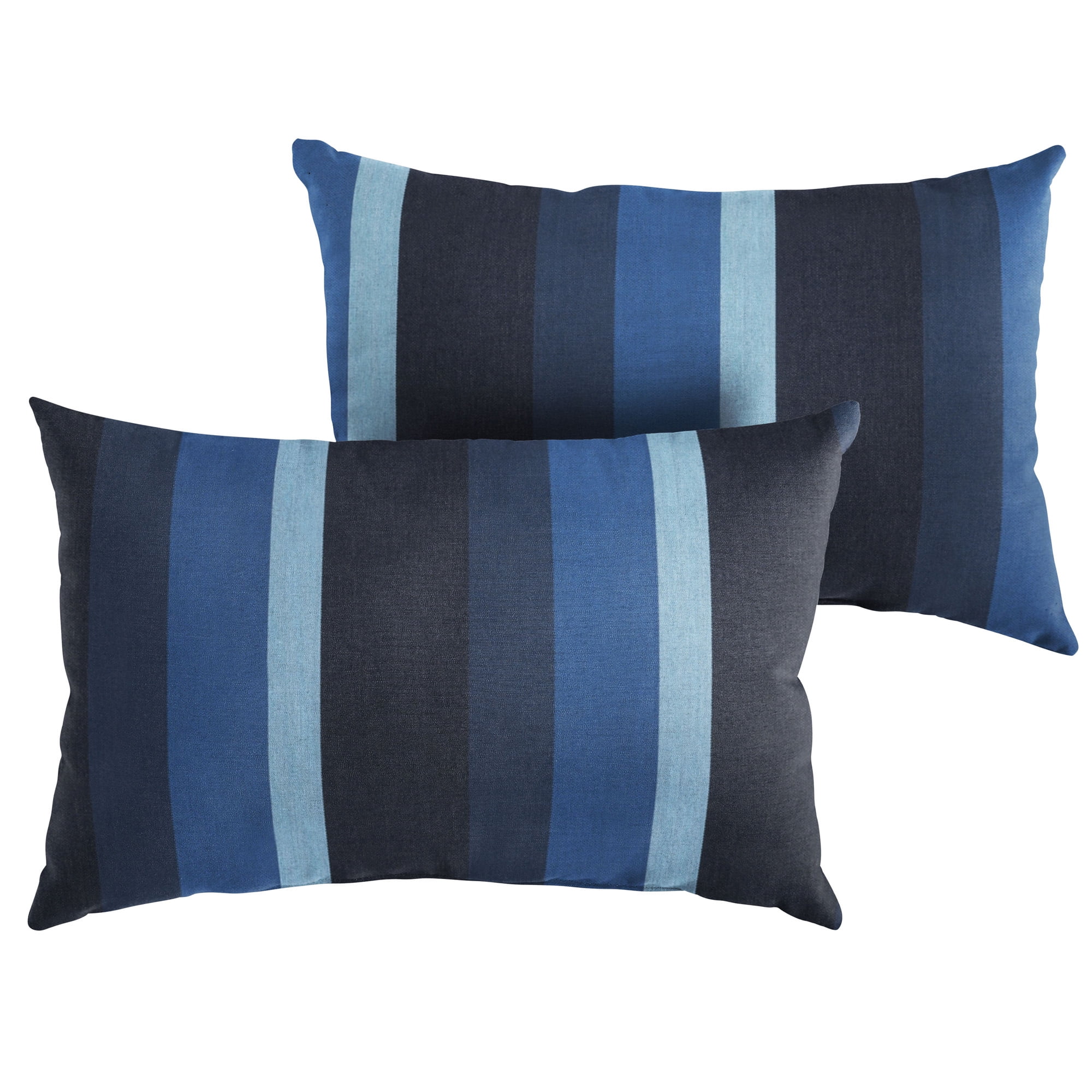 black and navy outdoor pillows