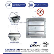 iLiving USA 12 in. Variable Speed Shutter Wall-Mounted Exhaust Fan