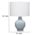 thumbnail image 5 of Table Lamp with Drum Shade and Ceramic Bellied Base, Blue, 5 of 5