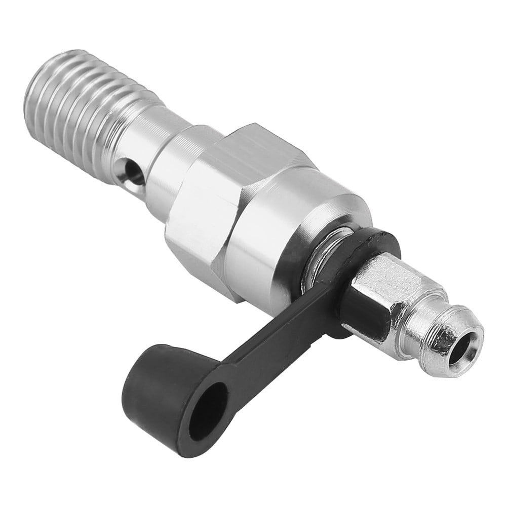 Qii lu Motorcycle Bleed Screw Dust Cap Black M10x1.0mm Universal Motorcycle Brake Master Cylinder Caliper Bleed Screw Aluminum Nipple Banjo Bolt