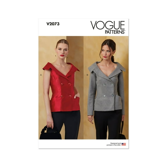 Vogue Sewing Pattern 2073 - Misses' Jacket with Sleeve Variations, Size: Y5 (18-20-22-24-26)