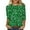 Green, variant on Women's T-Shirts Fashion Women's Casual Top with Sparkling Sequins Three Quarter Sleeve Round Neck Loose Fit Printed Tee for Everyday Style Green,S