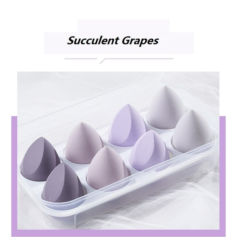 Fofosbeauty 8 Pcs Makeup Sponge Set, Soft Beauty Blender for Liquid Foundation, Creams, and Powders, Latex Free Wet and Dry Makeup Egg (Purple Series)
