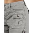 thumbnail image 5 of Pantalones cortos de senderismo para mujer Cintura media Bolsillo con solapa Roll Tab Dobladillo Casual Verano 2023 TrendyGrayX-Large, 5 of 5