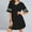 Black, variant on Abomasnow Women's Nightgown Loose Short Sleeve Sleepshirt Comfy V Neck Nightshirts Casual Cotton Pajamas Dress Sleepwear