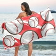 thumbnail image 6 of Baseball Sport Pattern Beach Towel Fast Drying Camping Towels Sand Free Beach Blanket Soft Absorbent Travel Sport Towel for Gym Bath Shower Swimming 31" x 71" Washcloth Gift, 6 of 7