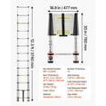 thumbnail image 5 of BENTISM 12.5 FT Telescoping Ladder, Aluminum Collapsible Ladder with One-Button Retraction,375 LB Capacity,ANSI Certified | Portable for Home, RV, Loft Use, 5 of 9