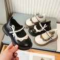 thumbnail image 5 of WUXIAN Child Little Girls Leather Shoes Spring Autumn Mary Jane Shoes Lace Sock Boots Shoes Black Soft Soled Leather Shoes Classic Footwear, 5 of 7