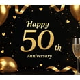 thumbnail image 5 of LUUFILx Golden Anniversary Backdrop Balloon Celebration Party 50th Decoration Photography Background Banner Supplies Celebration Milestone Event Decor, 5 of 9