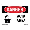 thumbnail image 1 of SignMission OS-DS-A-1824-L-1018 Signe de Danger d'Osha 18 x 24 Po - Zone Acide, 1 of 1