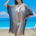 thumbnail image 5 of qelini Beach Cover up for Women Sheer Sarong Cover Up Solid Color Beach Vacation Summer Tunic Swimsuit Cover Up, 5 of 6