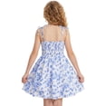 thumbnail image 5 of IBTOM CASTLE Teen Girls Floral Spaghetti Strap Sundress Party Dress | Adjustable Bow V Neck Ruffle Summer Dress, Tween Girls Graduation Dance Dress,Teens Birthday Holiday Dresses Blue, 5 of 7