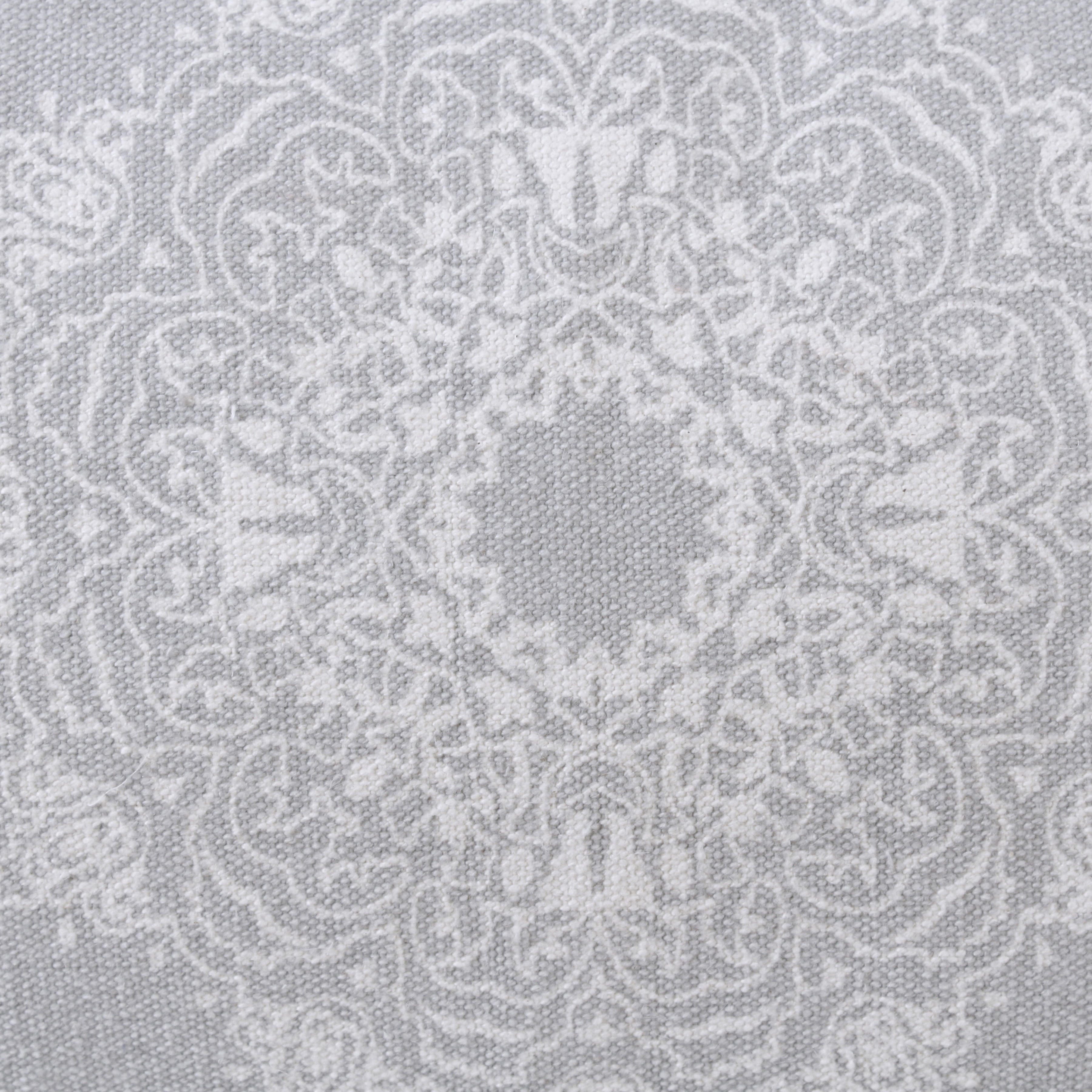 Ox Bay Ava 20" x 20" Pale Gray/White Medallion Cotton Adult Decorative Throw Pillow