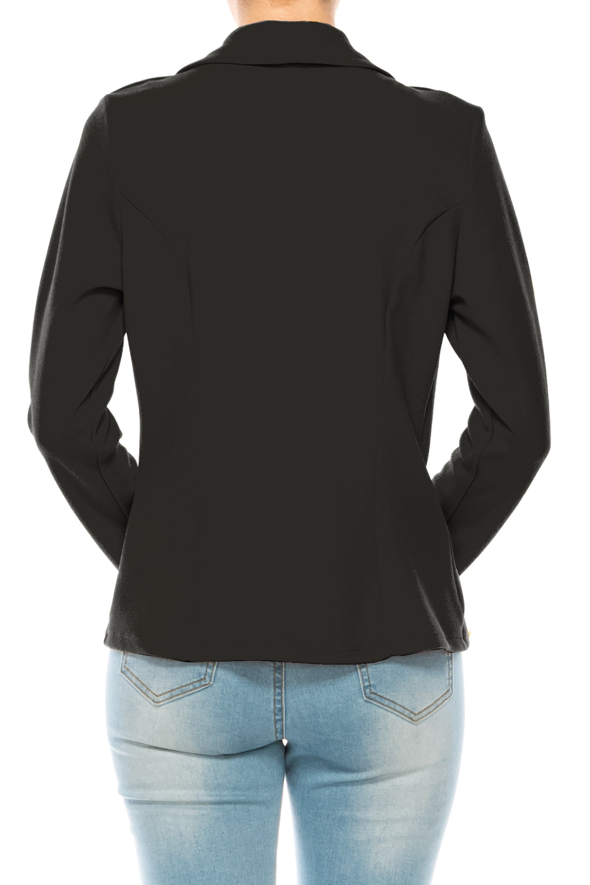 Women's Casual Solid Long Sleeve Open Front Blazer Jacket for Office Work - image 4