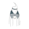 thumbnail image 1 of Mujeres Rhinestone Body Cadena Collar Joyas Arnés Hugo Rhinestone Bla Bikini, 1 of 10