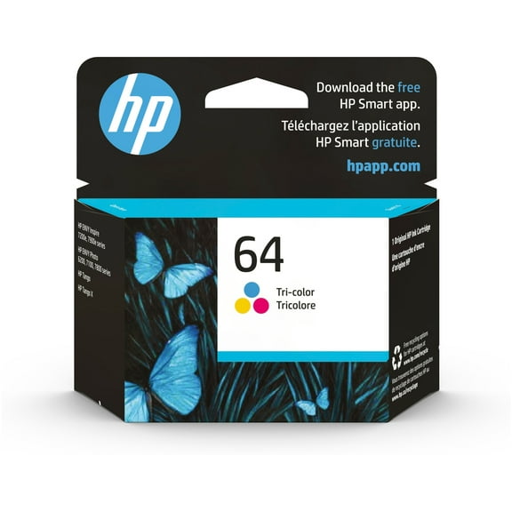 HP 64 Tri-color Original Ink Cartridge, ~165 pages, N9J89AN#140